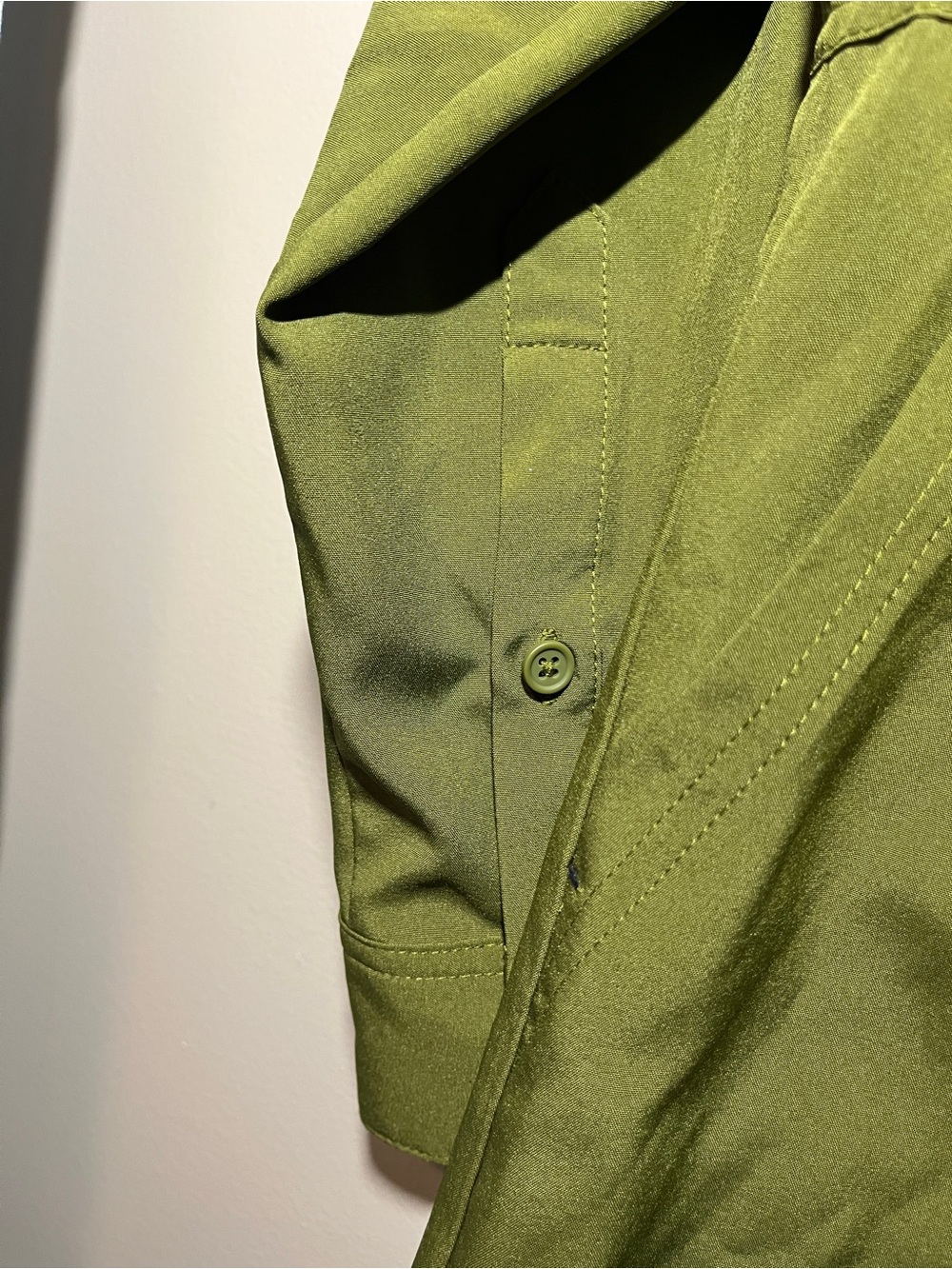 Shore to Summit Avocado Green Utility Shirt Dress Large - Picture 6 of 12